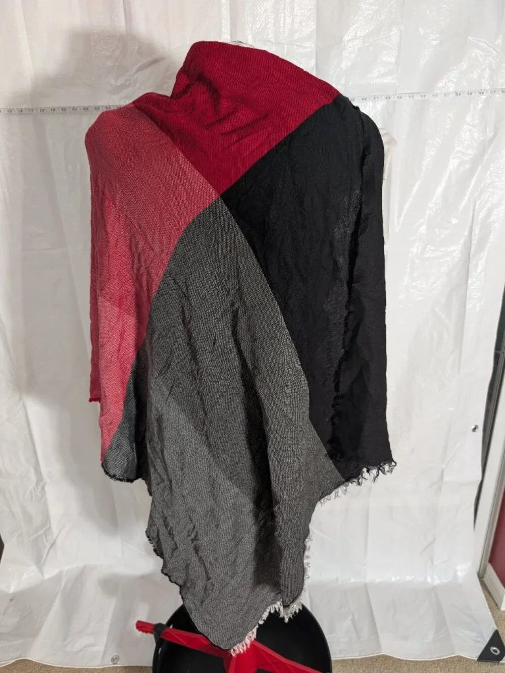 Maison PHOLYA! Colorblock Lightweight Wrap Scarf Burgundy Beige Gray Black